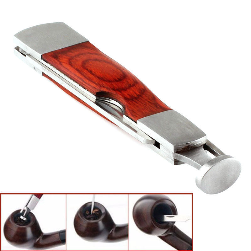 1 Set Multifunction Red Wood Smoking Pipe