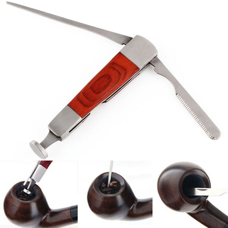 1 Set Multifunction Red Wood Smoking Pipe