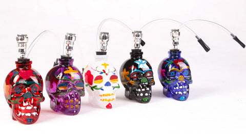Colorful Skull Head Pipe with Tube