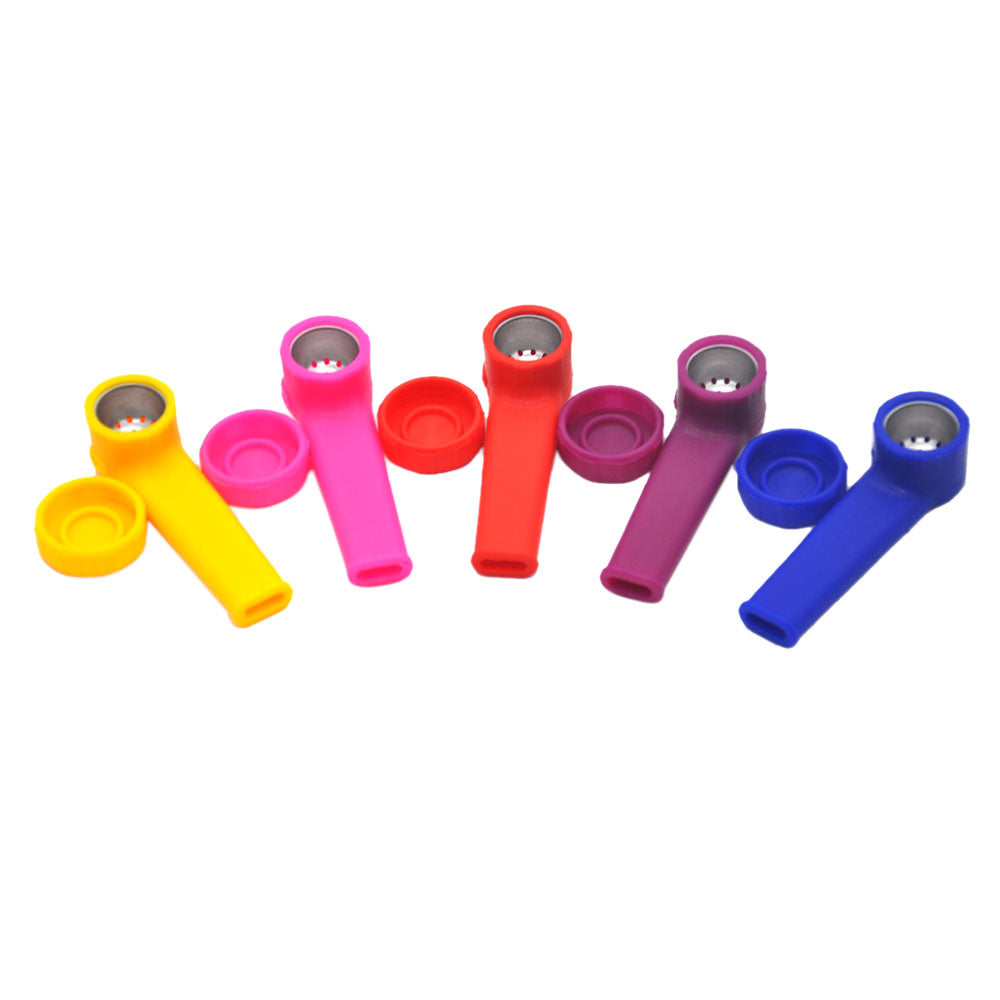 6 Pieces Rainbow Silicone Tobacco Pipe